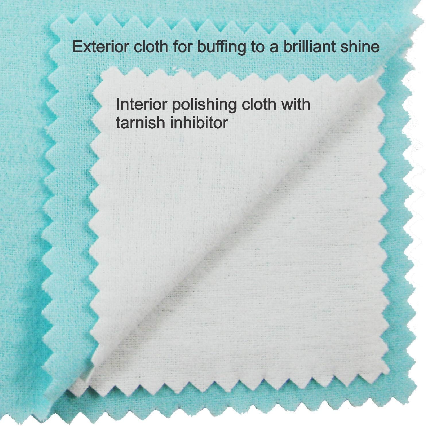 Blitz 117 Premium XL 2-Ply Jewelry Cleaning and Polishing Cloth with Tarnish Inhibitor for Gold, Silver, and Platinum, Made in The USA, Nontoxic and Environmentally Friendly, 1-Pack, Blue - Image 3