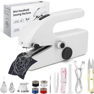Handheld Sewing Machine for Beginners, Portable Mini Sewing Machine with Two Speed Modes, Easy to Operate and Fast Stitch Suitable for Clothes, Fabrics and Quick Home Repairs