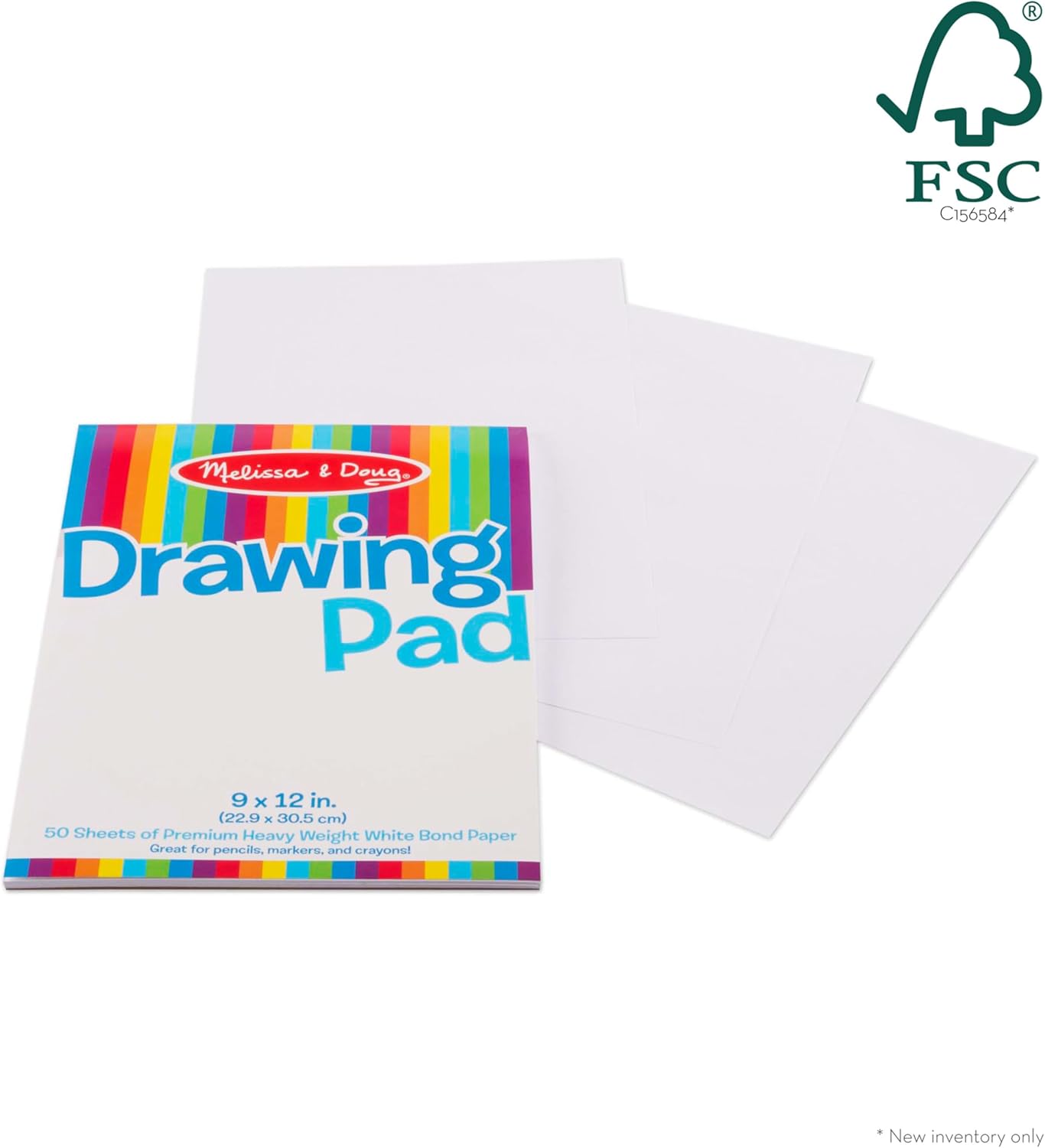 Melissa & Doug Drawing Pad (9 x 12 inches) with 50 Sheets of White Bond Paper - Image 6
