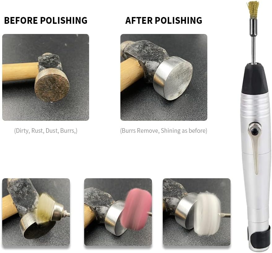 Yasumai60 Pcs Polishing Buffing Abrasive Buff Wheel Cloth Wheel Set Cotton Felt Mounted Mandrel for Rotary Tool and Brass Wire Brush Wheels for Jewelry and Watch Clean Tools-1/8 Inch Shank - Image 4